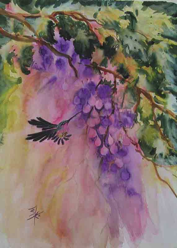 Berries and Hummingbird